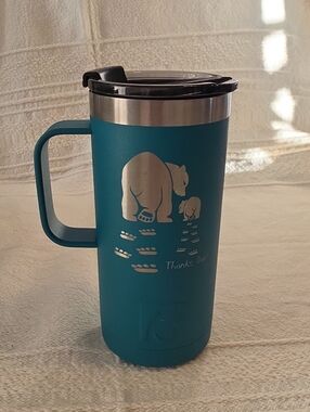 Personalized RTIC Polar Bear Stainless Travel Mug - Teal